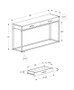 Accent Table - 48"L - Grey - Black Metal Hall Console (I 3510)