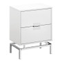 Accent Table - 24"H - Glossy White - Chrome Metal (I 3490)