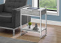 Accent Table - 24"H - Grey Cement - Chrome Metal (I 3481)