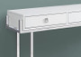 Accent Table - 48"L - Glossy White - Chrome Metal (I 3297)