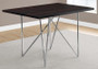 Dining Table - 32"X 48" - Cappuccino - Chrome Metal (I 1039)