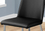 Dining Chair- 2 Piece- 37"H- Black Leather-Look- Chrome (I 1034)