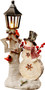 12"Polyresin Snowman Lamppost With Battery Operated Led Light Bat Pack 1/8- Reshippable Inner Box (Pack Of 2) (PG11-12154)