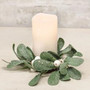 Snowberry Mistletoe Candle Ring 1.5"