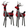 *Black & Red Plaid Standing Deer W/Scarf 2 Asstd. (Pack Of 2) G2313090 By CWI Gifts