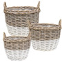 3/Set White Dipped Willow Gathering Basket Planters