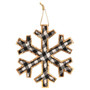 *Black & White Plaid Snowflake Ornament Large GRJA2755 By CWI Gifts