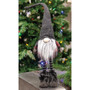 *Standing Plush Red/Dk Gray Plaid Santa Gnome W/Dk Gray Hat GZOE2608 By CWI Gifts