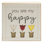 I Love Spring Square Block 4 Asstd. (Pack Of 4) G35287 By CWI Gifts