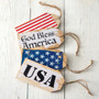 (Set Of 4) Patriotic Wooden Tags