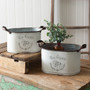 (Set Of 2) Bee Happy Oval Buckets