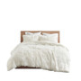 Malea Shaggy Fur Duvet Cover Set Twin ID12-1923