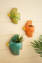 (Set Of 3) Colorful Ceramic Bird Wall Planters