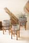 (Set Of 3) Woven Metal Planters With Wood Stands