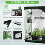 60"X32"X80" Mylar Hydroponic Grow Tent With Observation Window And Floor Tray For Indoor Plant Growing