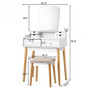 Vanity Table Set Dressing Table Cushioned Stool Makeup Table (HW65957)