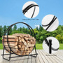 30" Tubular Steel Log Hoop Firewood Storage Rack (OP70547)