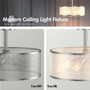6-Light Semi Flush Mount Ceiling Light Pendant Lamp With Fabric Drum-Shaped Shade (EP24794US)