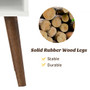 Nightstand End Side Table Drawer Storage Shelf Mid-Century Rubber Wood Leg (HW66161)