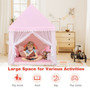 Kids Play Tent Large Playhouse Children Play Castle Fairy Tent Gift With Mat-Pink (HW67015PI)