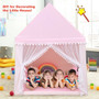 Kids Play Tent Large Playhouse Children Play Castle Fairy Tent Gift With Mat-Pink (HW67015PI)