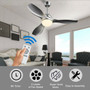 Modern 48" Ceiling Fan With Dimmable Led Light And Remote Control Reversible Blades-Silver (EP24568US-SL)