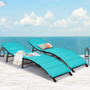 2 Piece Folding Patio Lounger Chair-Turquoise (OP70260TU)