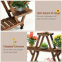 Wooden Plant Stand With Wheels Pots Holder Display Shelf (GT3584)