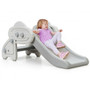 Freestanding Baby Mini Play Climber Slide Set With Hdpe Anf Anti-Slip Foot Pads-Gray (TY327807HS)