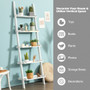 5-Tier Wall-Leaning Ladder Shelf Display Rack For Plants And Books-White (HW66562WH)