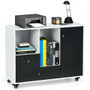 Lateral Mobile Filing Cabinet With 2 Drawers-Black (HW66455BK)