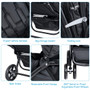 "BB5638BK" Foldable Lightweight Front Back Seats Double Baby Stroller-Black