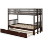 "HW66936ES+" Twin Pull-Out Bunk Bed With Trundle Wooden Ladder-Espresso
