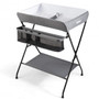 "BB5402GR" Portable Infant Changing Station Baby Diaper Table With Safety Belt-Gray