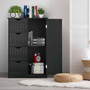 "HW65930BK" Standing Indoor Wooden Cabinet With 4 Drawers-Black