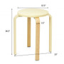 "HW65146NA" Set Of 4 Bentwood Round Stool Stackable Dining Chair With Padded Seat-Beige