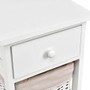 "HW65976WH-2" 2Pcs Bedroom Bedside End Table With Drawer Baskets-White