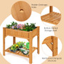 "GT3603" 8 Grids Wood Elevated Garden Planter Box Kit With Liner & Shelf