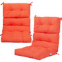 22" X 44" Tufted Outdoor Patio Chair Seating Pad-Orange (HW67216JS)