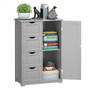 Standing Indoor Wooden Cabinet With 4 Drawers-Gray (HW65930GR)