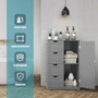 Standing Indoor Wooden Cabinet With 4 Drawers-Gray (HW65930GR)