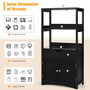 Bathroom Storage Cabinet With Drawer And Shelf Floor Cabinet-Black (HW66295BK)