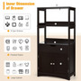 Bathroom Storage Cabinet With Drawer And Shelf Floor Cabinet-Espresso (HW66295CF)