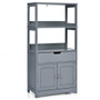 Bathroom Storage Cabinet With Drawer And Shelf Floor Cabinet-Gray (HW66295GR)