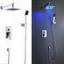 8" Led Rainfall Shower Head Arm Control Valve Handspray Shower Faucet Set (BA6420)
