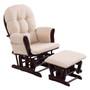Adjustable Backrest Baby Nursery Rocking Chair & Ottoman Set-Beige (HW54230BE)