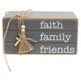 CWI Faith Family Friends Wooden Book Stack "G35481"