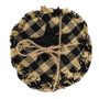 CWI 4/Set Black & Tan Check Star Applique Round Coasters "G54027"