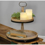 CWI Distressed Wood And Metal Two-Tiered Tray "G65164"