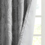 Amelia Knitted Jacquard Paisley Total Blackout Grommet Top Curtain Panel - SS40-0199